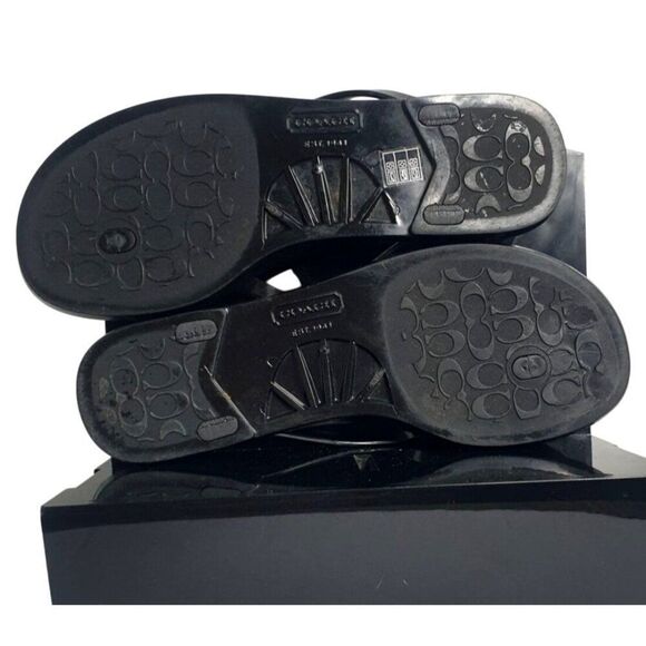 Coach Landon Womens Jelly Sandals 6B/36  Black Gold Bow Stylish Flip Flops Flats - Picture 3 of 6